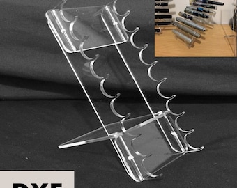 Nine Slot Pen Display Rack Laser Cut Template (DXF, SVG)