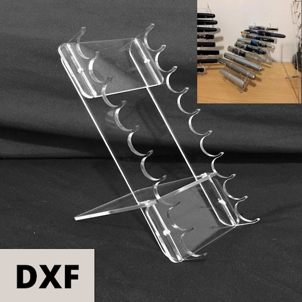 Nine Slot Pen Display Rack for craft fair and vending events Laser Cutting Template DXF  SVG Files