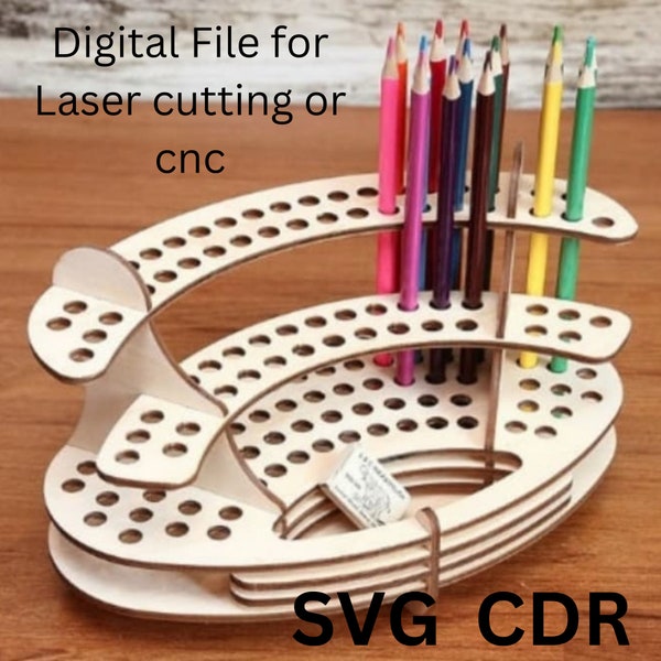 pencil holder SVG CDR for laser cutting or cnc