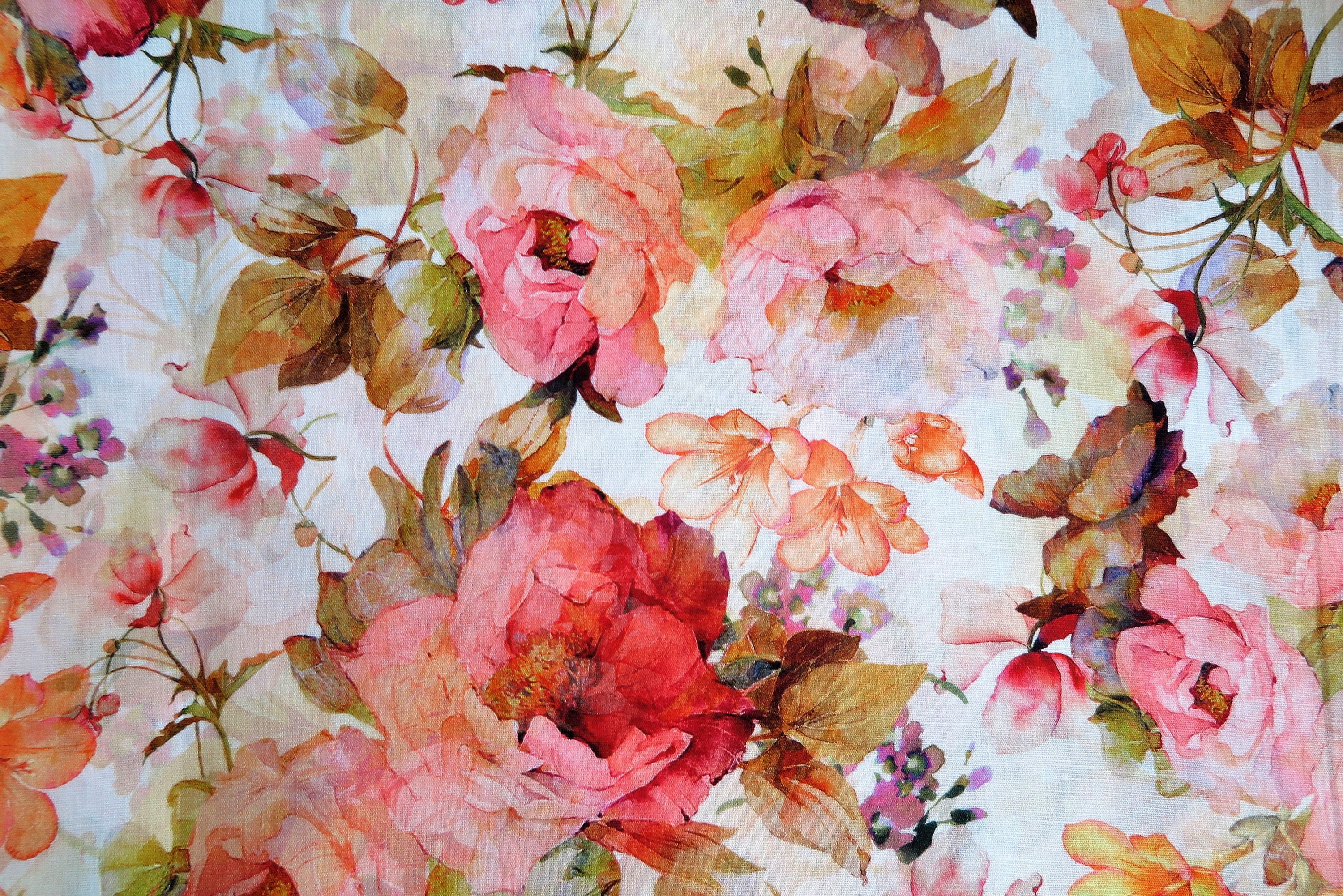 Fabric Material Floral Woven Fabric Linen Cotton Blend Etsy Australia