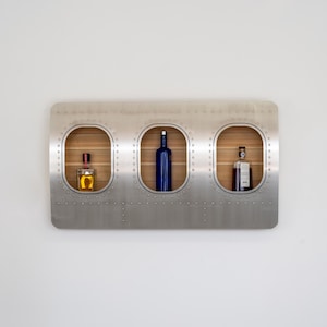 Airplane Window Shelf – Aviation Wall Bar Handmade – Aircraft Furniture – Pilot Gift Aviation Decor – Aluminum Wall Shelf