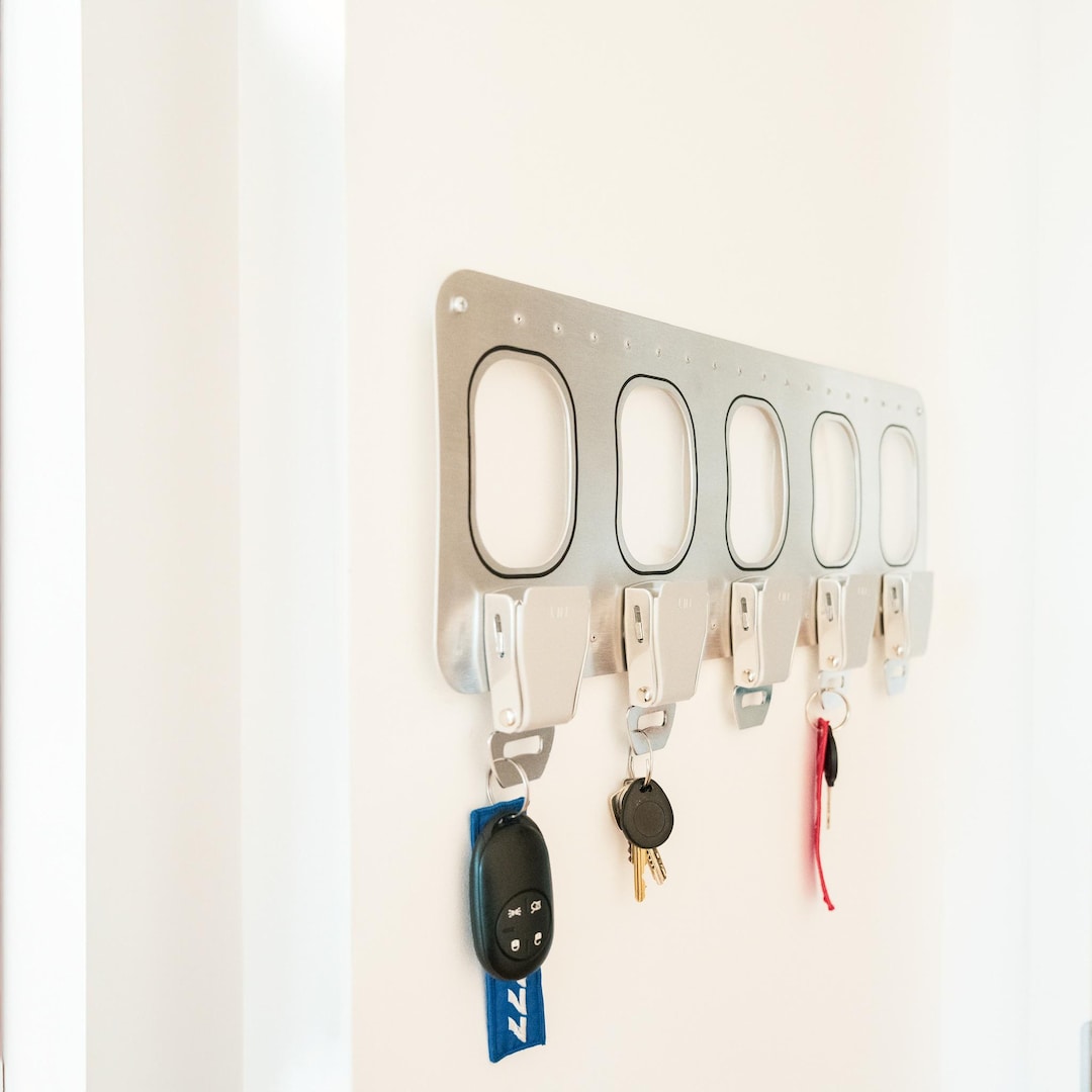 Seatbelt Key Holder 5 Hooks – Large Key Rack Aviation Decor – Pilot ...