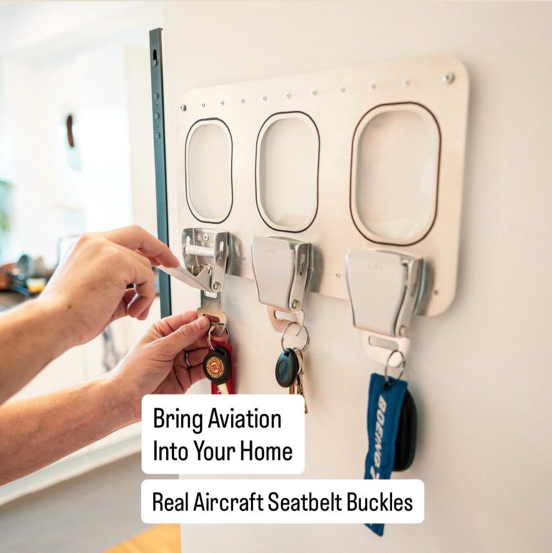 Airplane Seatbelt Key Holder, 3 Hooks, Brushed Aluminum – Ships From ...