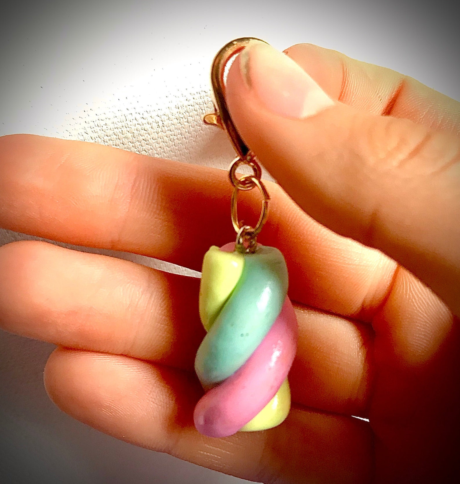 Marshmallow twist keychain Food keychain food charm Etsy