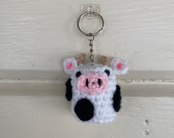 Crochet Cow Keychain