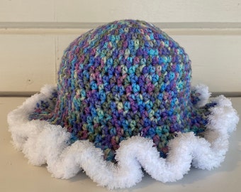 Crochet Rainbow Ruffle Bucket Hat - Etsy