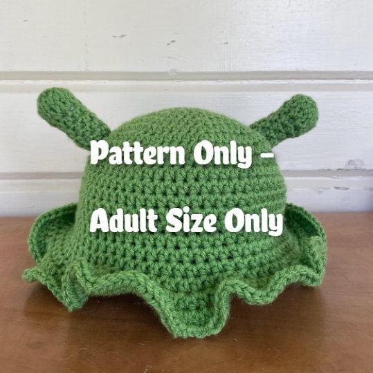 PATTERN Crochet Shrek Bucket Hat ADULT 