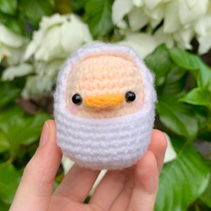 crochet chick in an eggshell pattern/ digital download file!