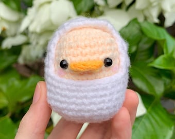 crochet chick in an eggshell pattern/ digital download file!