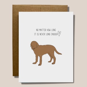 Pet Sympathy Card - No Matter How Long It is Never Long Enough | Minimal Blank Hand Drawn Card for Someone Special | Dog Owner Loss