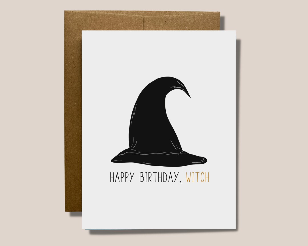 Dessin Illustration Poésie Pour Devenir Une Sorcière Joyeux anniversaire sorcière Carte effrayante - Etsy Canada