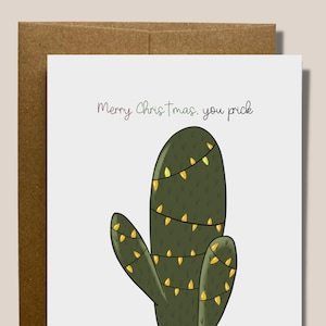 Funny Holiday Card | Merry Christmas, You Prick | Christmas Card for Plant Lover