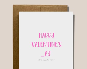 Happy Valentines _ay ( I'll give you the D later ) | LGBT, Same Sex, Queer, Gay Valentines Card