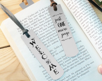 Personalized Metal Bookmark with 8-Color Leather Tassel, Custom Metal Bookmarks for Reader, Book Lovers Gifts, Valentines Day Gift for Him