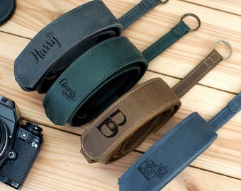 Leather Camera Strap, Personalized Camera Strap, Custom Gift for Photographers, SLR DSLR Camera Straps, Canon, Nikon, Camera Accessories