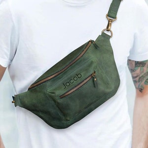 Benutzerdefinierte Leder Fanny Pack mit strapazierfähigem, weichem Gurt, personalisierte Crossbody-Tasche für Männer, Geschenke für Frauen, Lederumhängetasche, Reisetasche Männer