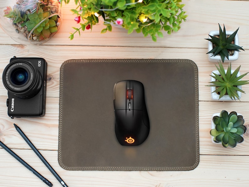 Personalized Leather Mouse Pad Custom Mouse Mat Engraved Etsy