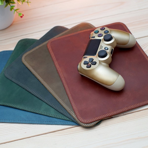 Leather Joystick Pad, Personalized Gamer Accessories, Custom Game Controller Pad, Gamer Gift, Leather PS4 Mat, Geek Gift