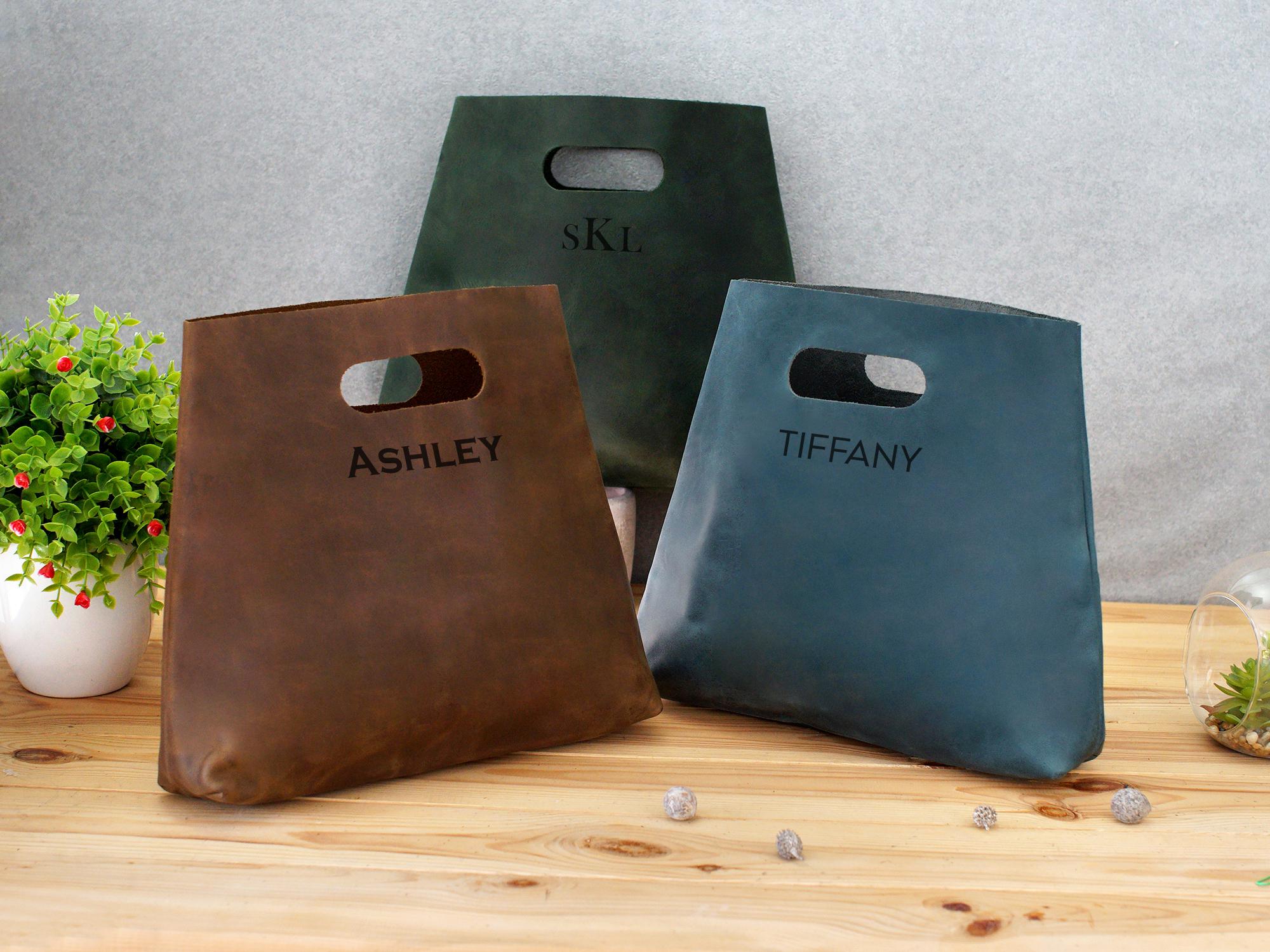 Leather Shopper Bag, Personalized Tote Bag, Custom Gifts for Her, Minimalist Handbag, Small Tote Bag, Travel Bag, Leather Gifts image 6