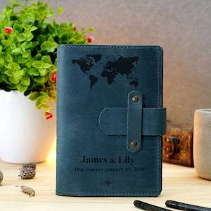 Personalized Leather Notebook Cover, Refillable Journal Cover for Women and Men, Custom Notepad A5, Engraved Notebook A4,