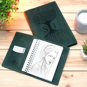 Personalized Leather Notebook Refillable, Customized Travel Journal, Personalized Leather Journal Cover for Men & Women, Engraved Diary