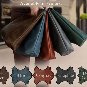 Leather Shopper Bag, Personalized Tote Bag, Custom Gifts for Her, Minimalist Handbag, Small Tote Bag, Travel Bag, Leather Gifts image 3