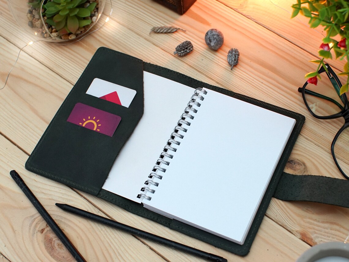 Personalized Leather Notebook Cover Refillable Journal Cover Etsy