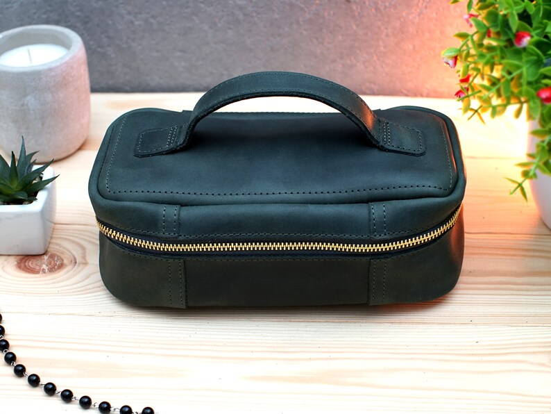 Men's Leather Toiletry Bag Personalized Literacy Basics