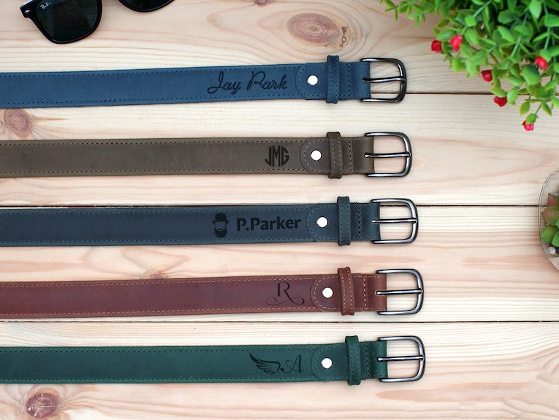 personalized leather belt