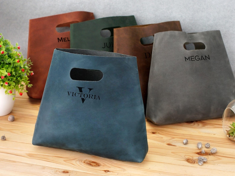 Leather Shopper Bag, Personalized Tote Bag, Custom Gifts for Her, Minimalist Handbag, Small Tote Bag, Travel Bag, Leather Gifts image 1