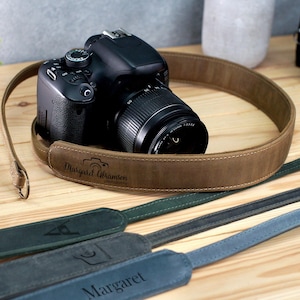 Personalized Leather Camera Strap, Camera Accessories, DSLR Camera Strap, Canon Nikon Sony Camera Strap, SLR Camera Strap, Photographer Gift