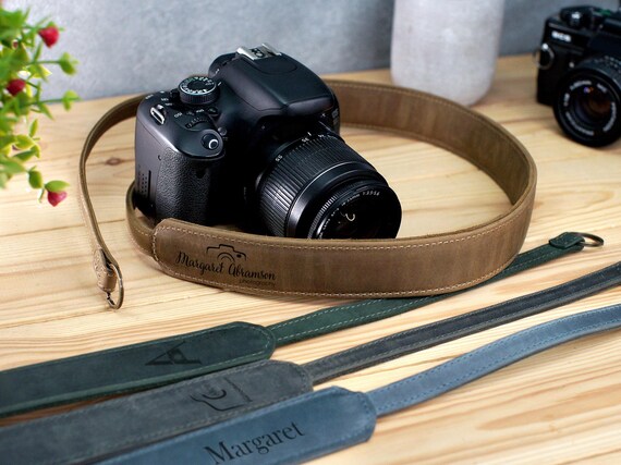 Personalized Leather Camera Strap, Camera Accessories, DSLR Camera Strap, Canon Nikon Sony Camera Strap, SLR Camera Strap, Photographer Gift