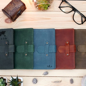 Personalized Leather Notebook, Leather Journal Cover A5, Custom Notebook Cover A6, Engraved Refillable Notebook, Anniversary Gift