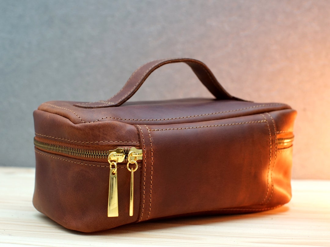 Mens Toiletry Bag, Personalized Dopp Kit, Leather Shaving Kit Groomsmen, Custom Travel Bag, Dad ...