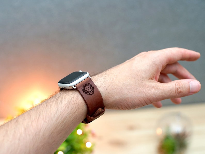 Leather Apple Watch Band Personalized iWatch Band for Series Etsy
