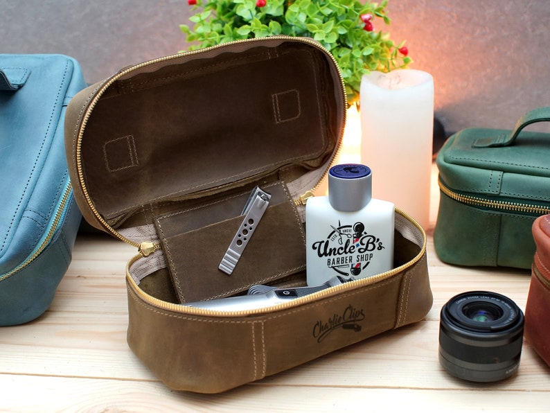 Leather Cosmetic Bag for Women Personalized Makeup Organizer Etsy