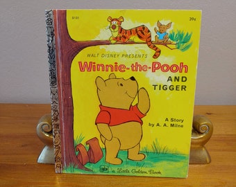 Walt Disney Presents Winnie-the-Pooh and Tigger, A Little Golden Book by A.A. Milne, 1972 4th printing, vintage children&#39;s book, Disneyana