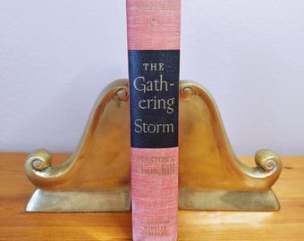 Winston Churchill, The Gathering Storm, The Second World War,  HC/no DJ, Houghton Mifflin, 1948, vintage red book about WWII