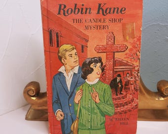 Robin Kane, The Candle Shop Mystery, #4, Eileen Hill, Whitman Publishing 1967, vintage hardcover teen mystery book, girl sleuth series