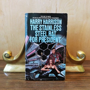 Harry Harrison The Stainless Steel Rat for President 1982 Bantam paperback, humorous science fiction, vintage sci-fi