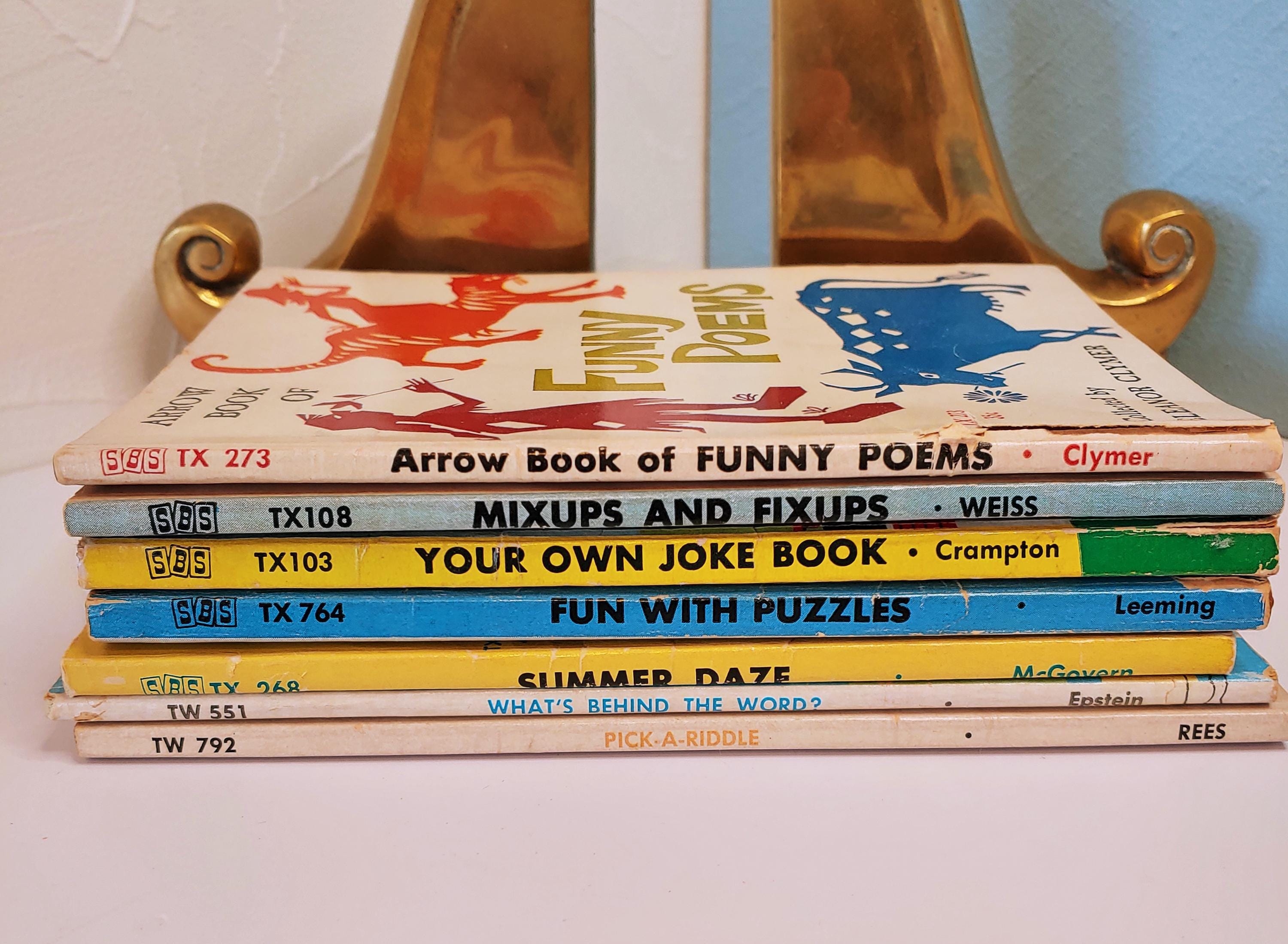 Vintage Book Bundle of 7 Children's Joke and Puzzle Books, 1969
