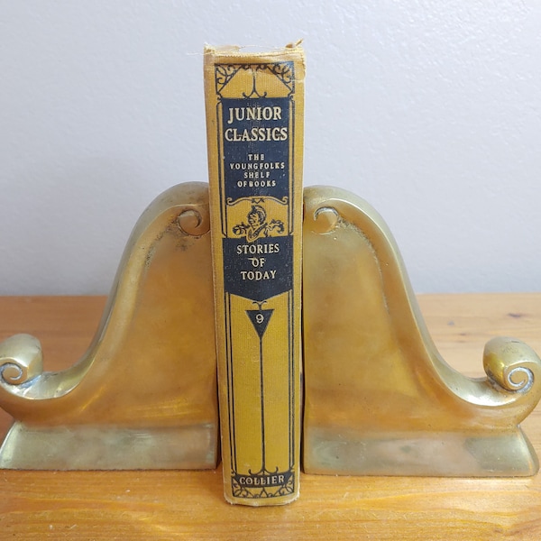 Junior Classics, The Young Folks Shelf of Books, Stories of Today #9, Collier 1918, ex school library, vintage gold hardcover children's