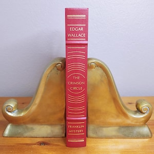 The Crimson Circle, Edgar Wallace, The Franklin Library of Mystery Masterpieces, 1990, lovely high-quality vintage hardback novel for gift
