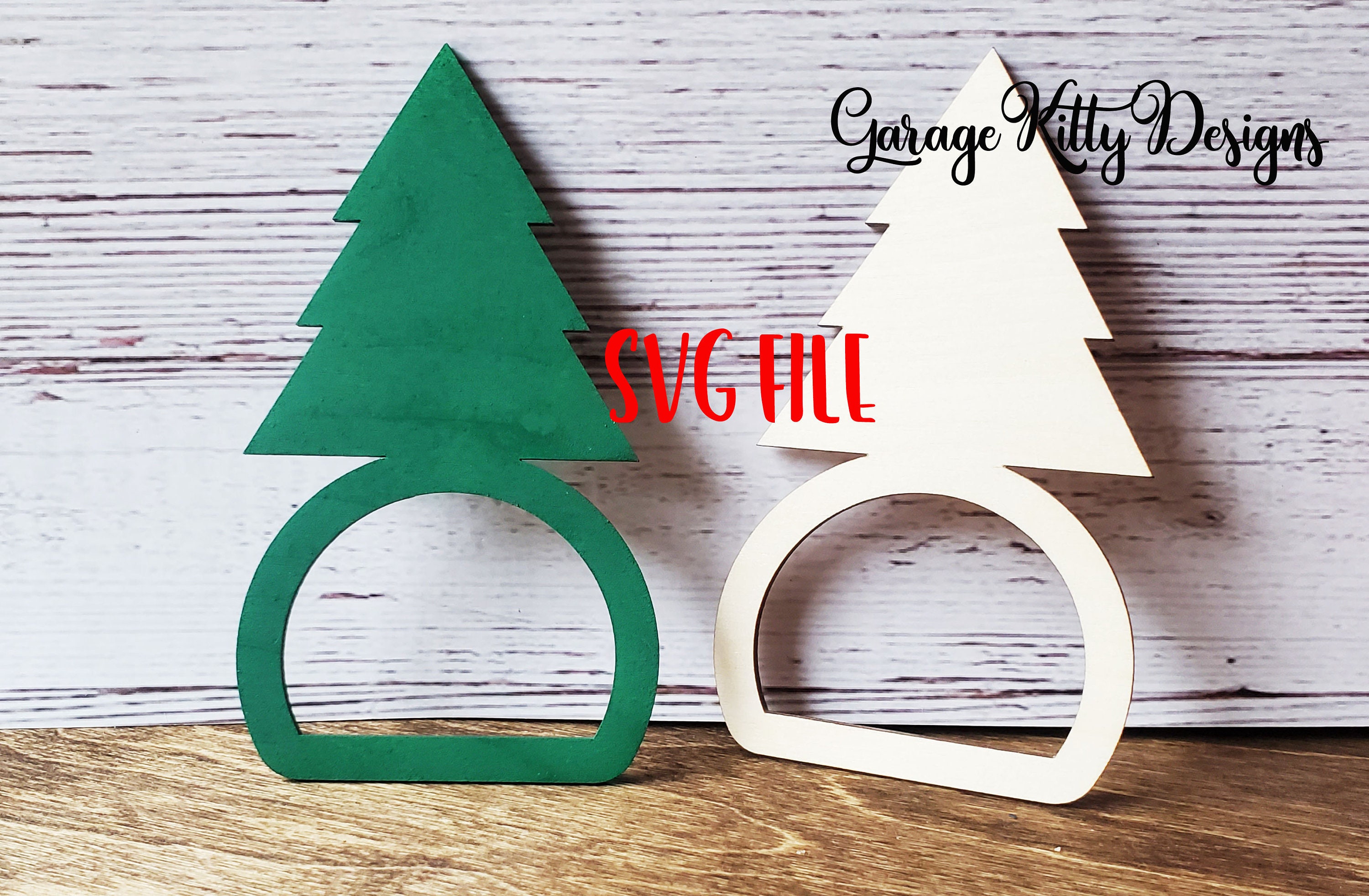 Christmas Tree Napkin Ring Laser Digital SVG File xmas napkin | Etsy