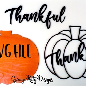 3D Pumpkin Laser Digital SVG File- Thankful- 3 layers