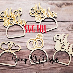 Wedding Napkin Ring Laser Digital SVG File, Love, hearts, engagement, Anniversary,  Laser Printer, Glowforge