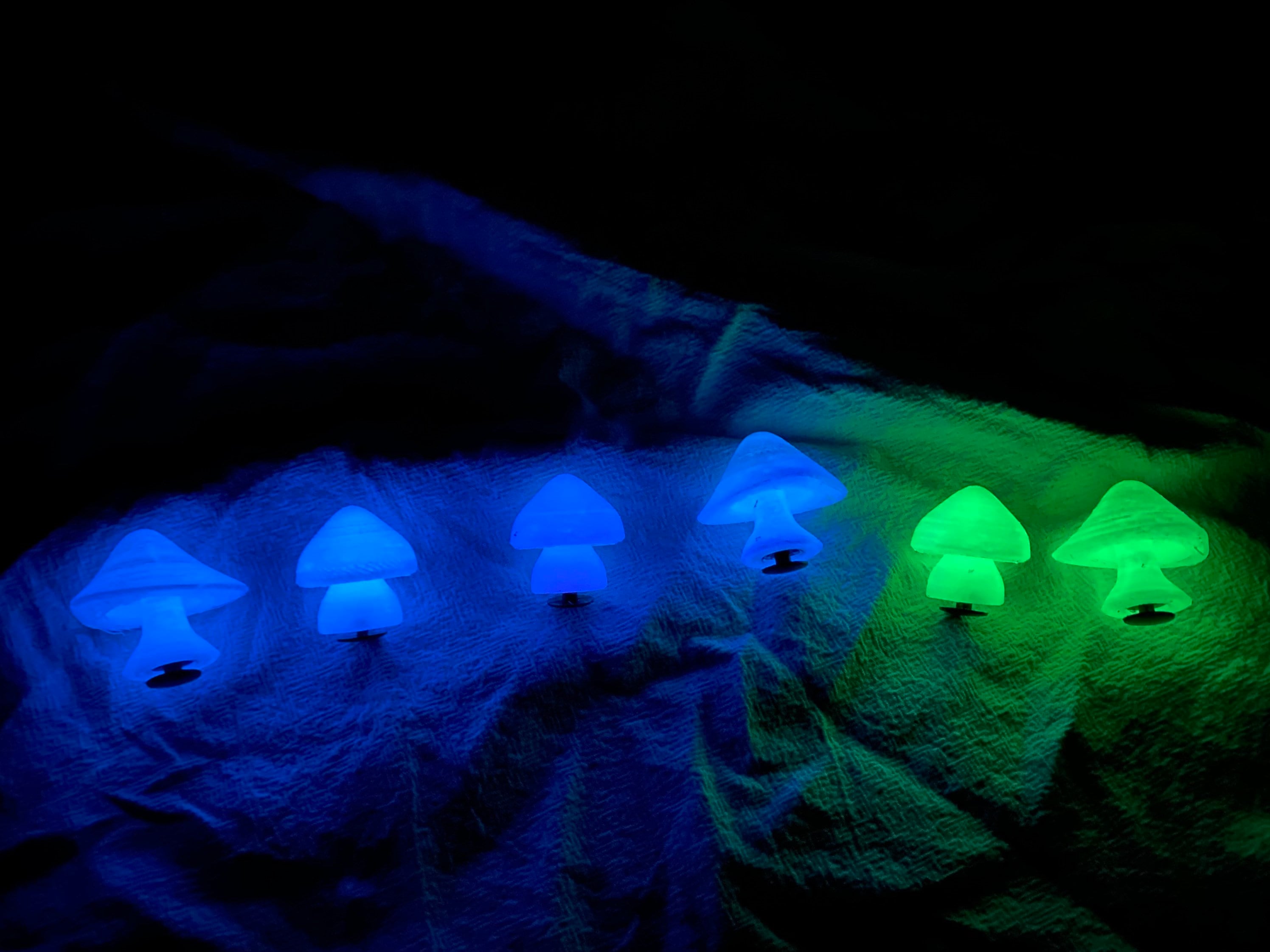 Mini Glow in the Dark Mushrooms Etsy