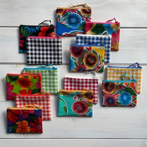 Oilcloth Coin Purse | 3.5 x 4.5&quot; Zippered Pouch