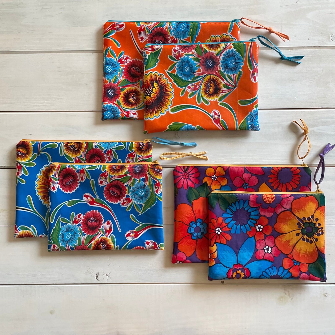 Oilcloth Tech Zipper Pouch iPad Pouch Tablet Pouch Tech Travel Storage