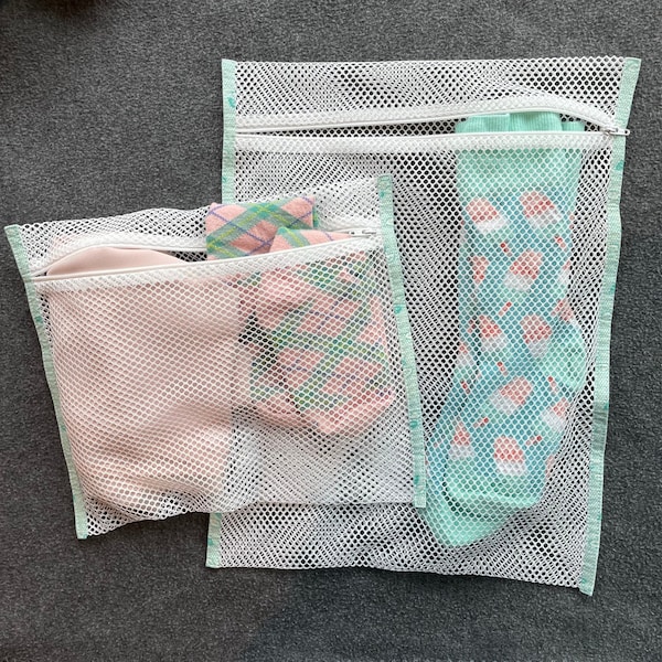 Large Travel Laundry Bags | Set of 2 Mesh Lingerie Bags